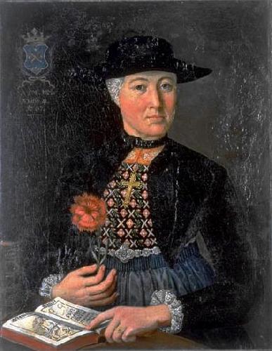 unknow artist Damenportrat Anna Maria Holzmann in Zuger Burgertracht oil painting image